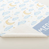 Waterverf Moon Stars en Clouds Patroon Sherpa Deken (3/4)