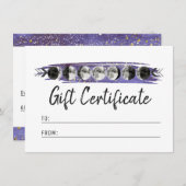 Waterverf Moons Lunar Cycle Cadeaubon Kaart (Voorkant / Achterkant)