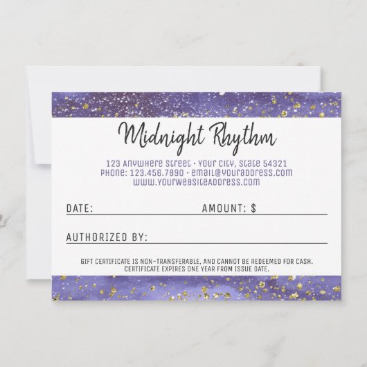 Waterverf Moons Lunar Cycle Cadeaubon Kaart (Achterkant)