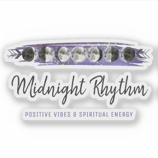 Waterverf Moons Maancyclus Galaxy Sky Logo Sticker (Voorkant)