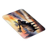Waterverf Moose bij Sunrise Flexible Magneet (Rechterzijde)