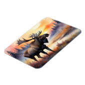 Waterverf Moose bij Sunrise Flexible Magneet (Linkerzijde)