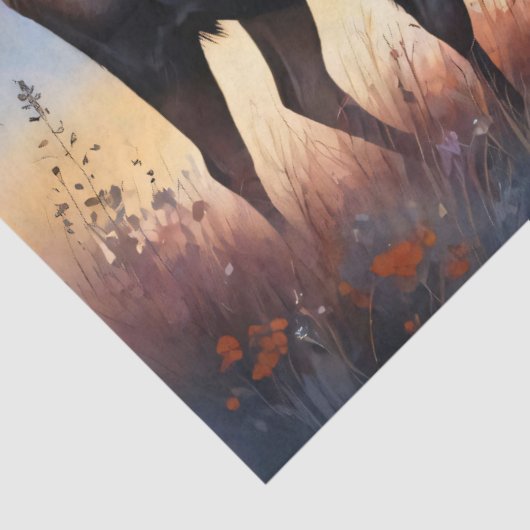 Waterverf Moose bij zonsopgang Decoupage Tissuepapier (Detail)