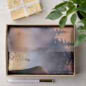 Waterverf Moose bij zonsopgang Decoupage Tissuepapier (Geschenk)