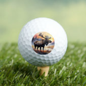 Waterverf Moose bij zonsopgang Golfballen (Insitu Shirt)