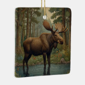 Waterverf Moose Boho Bos bos groen Keramisch Ornament (Rechts)