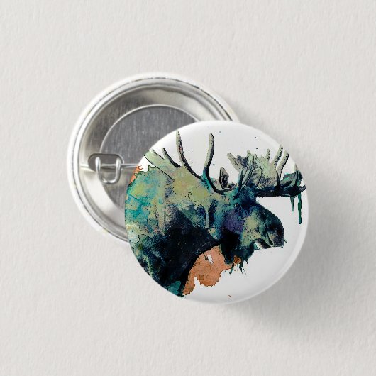 Waterverf Moose Button (Voorkant /achterkant)