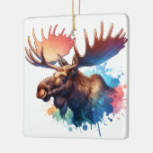 Waterverf Moose Keramisch Ornament (Links)