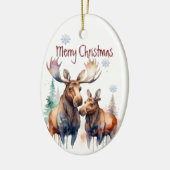 Waterverf Moose Wildlife Animal Custom Keramisch Ornament (Links)