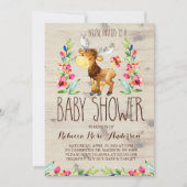 Waterverf Moose Woodland Baby shower Uitnodiging (Voorkant)
