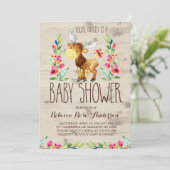 Waterverf Moose Woodland Baby shower Uitnodiging (Staand voorkant)