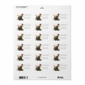 Waterverf Mopige Stinkdier Roos Etiket (Full Sheet)
