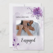 Waterverf Morada bruiloft Verloving uitnodigen Kaart (Voorkant)