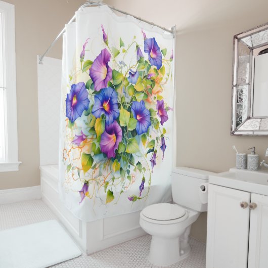 Waterverf Morning Glory Magic Douchegordijn (In situ)