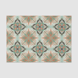 Waterverf Moroccan Floral Tegel Pattern Tissuepapier