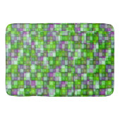 Waterverf Mosaic Tiles Bright Groen en Paars Badmat (Voorkant)