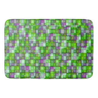 Waterverf Mosaic Tiles Bright Groen en Paars Badmat