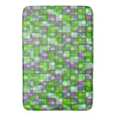 Waterverf Mosaic Tiles Bright Groen en Paars Badmat (Voorkant Verticaal)