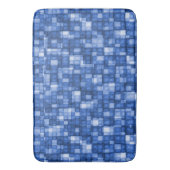 Waterverf Mosaic Tiles Shades of Cobalt Blue Badmat (Voorkant Verticaal)
