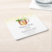 Waterverf Moscow Mule Custom Cocktailrecept Kartonnen Onderzetters (Schuin)