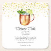 Waterverf Moscow Mule Custom Cocktailrecept Kartonnen Onderzetters (Voorkant)