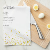 Waterverf Moscow Mule Custom Drink Recept Theedoek (Quarter Fold)