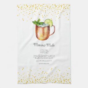 Waterverf Moscow Mule Custom Drink Recept Theedoek