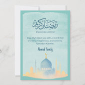 Waterverf Moskee Ramadan Iftar Feest Uitnodiging (Achterkant)