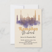 Waterverf moskee ramadan iftar uitnodiging (Voorkant)