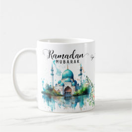 Waterverf moskee Ramadan mubarak mok