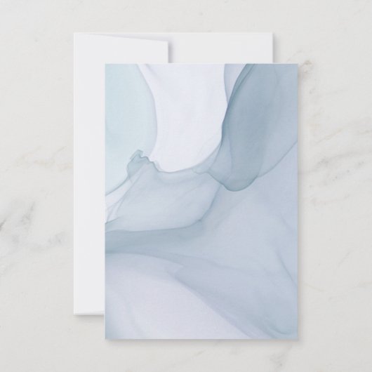 Waterverf Motion Blue Wedding Reactie Kaart (Achterkant)