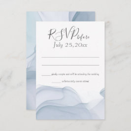 Waterverf Motion Blue Wedding Reactie Kaart