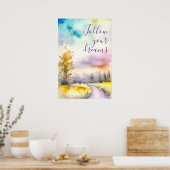 Waterverf Motivatie Poster Print Wall Art (Keuken)