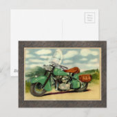 Waterverf  motorfiets briefkaart (Voorkant / Achterkant)