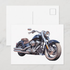 Waterverf motorfiets briefkaart