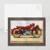 Waterverf motorfiets briefkaart (Voorkant / Achterkant)