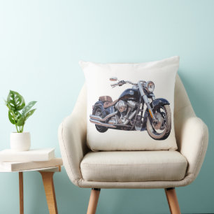 Waterverf motorfiets kussen