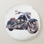 Waterverf motorfiets rond kussen (Achterkant)