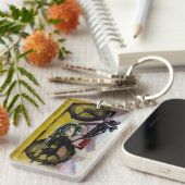 Waterverf  motorfiets sleutelhanger (Voorkant Rechts)