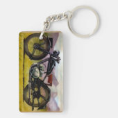 Waterverf  motorfiets sleutelhanger (achterkant)