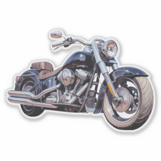 Waterverf motorfiets sticker (Voorkant)