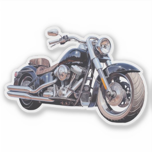 Waterverf motorfiets sticker (Voorkant)