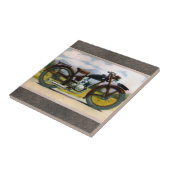 Waterverf  motorfiets tegeltje (Zijkant)