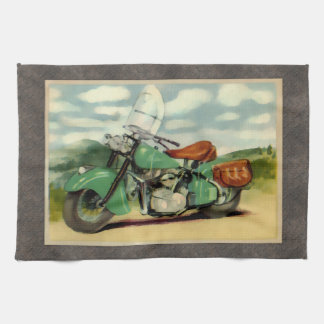 Waterverf motorfiets theedoek