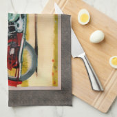 Waterverf  motorfiets theedoek (Quarter Fold)