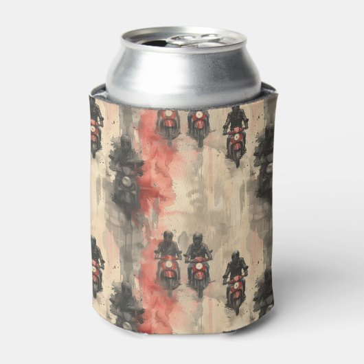 Waterverf motorfietsen, bikers, racen, motorfietse blikjeskoeler (Blikje Voorkant)