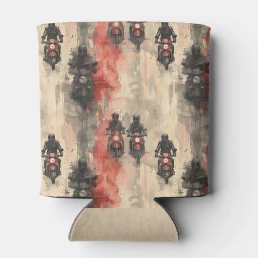 Waterverf motorfietsen, bikers, racen, motorfietse blikjeskoeler (Achterkant)