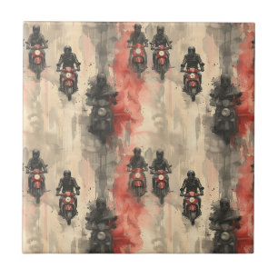 Waterverf motorfietsen, bikers, racen, motorfietse tegeltje