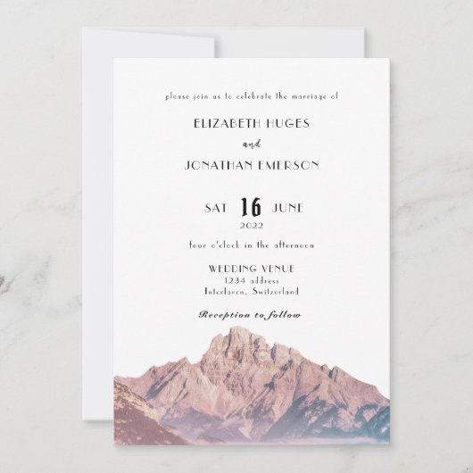 Waterverf Mountain art Wedding Kaarten (Voorkant)