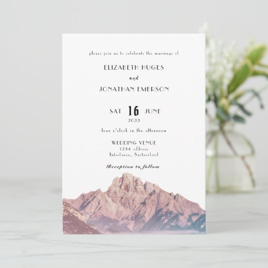 Waterverf Mountain art Wedding Kaarten (Staand voorkant)